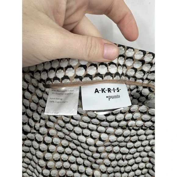 Akris Punto Geometric Straight Trouser Pant Women 6 Ivory Modern Mature Designer - Picture 3 of 8